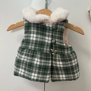 Green coat 3/6 months